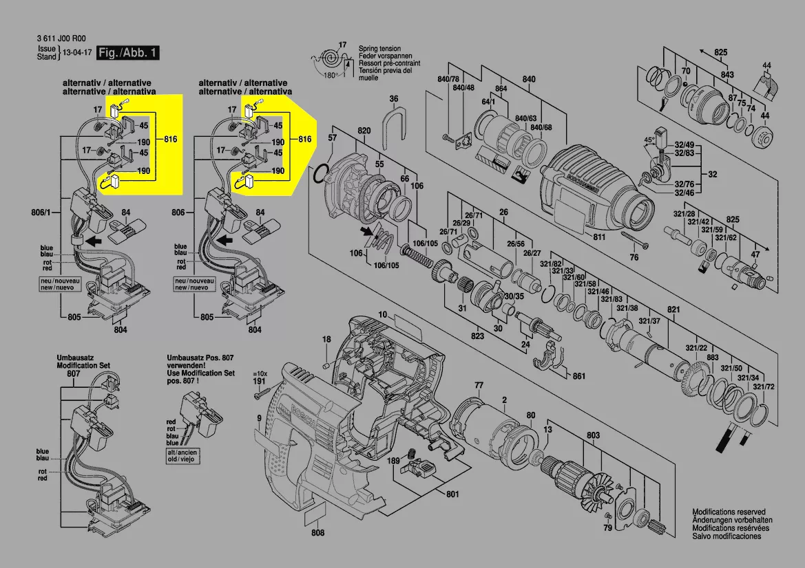 Jeu de balais charbon réf. 1 617 014 142 BOSCH